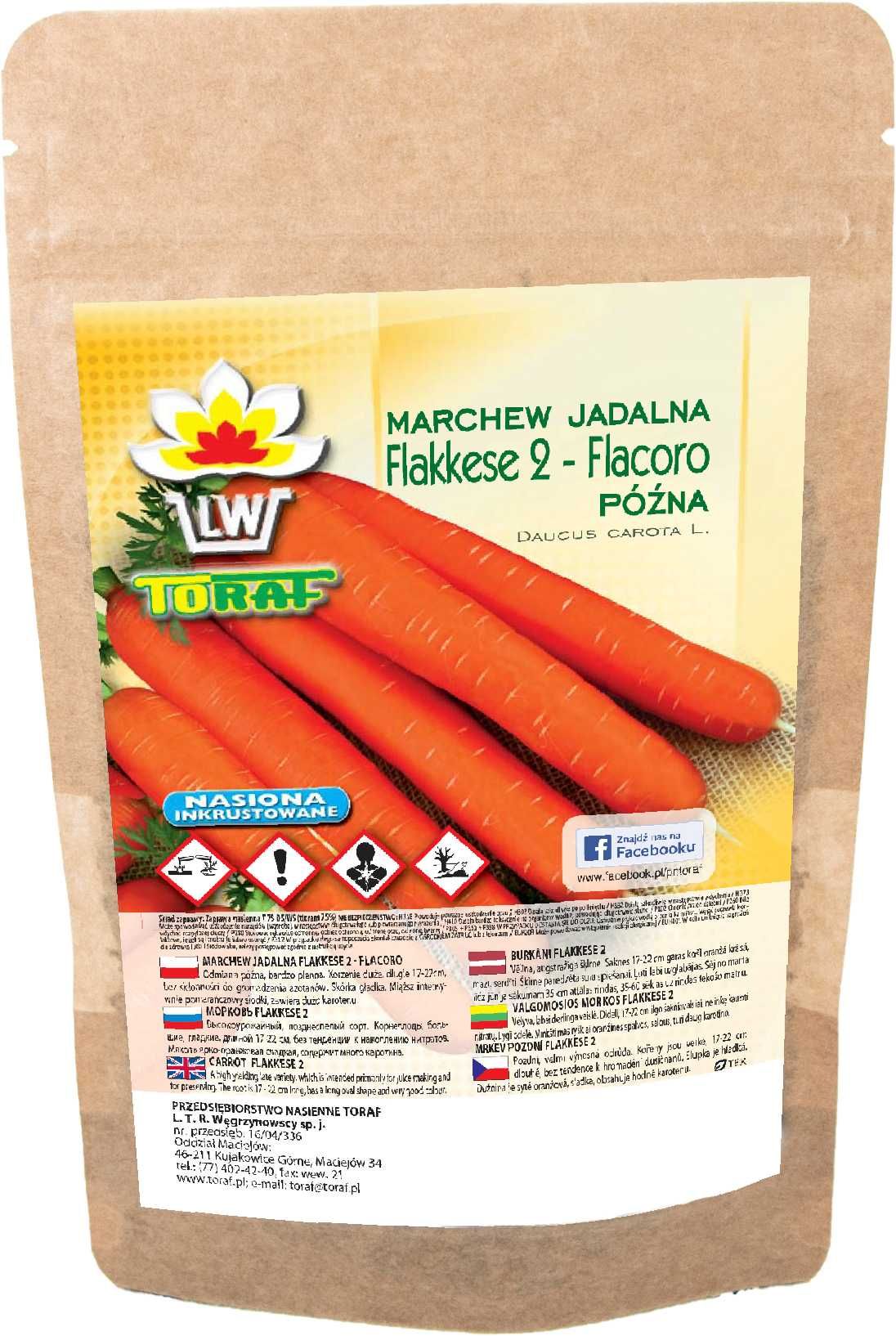 Marchew Flakkese 2 (późna) nasiona 100g  Toraf