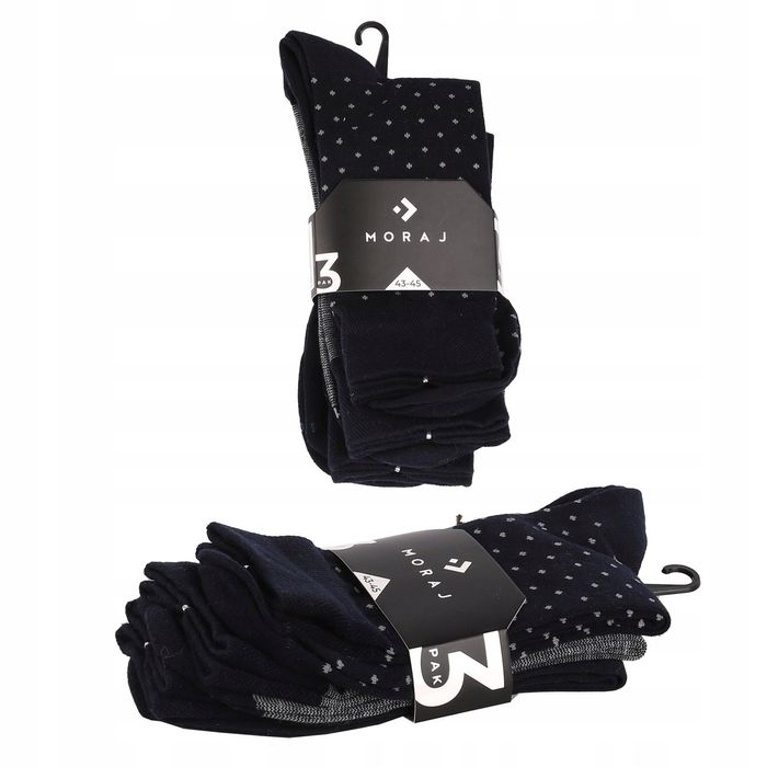 Skarpetki Męskie Bawełniane Wysokie Garniturowe Moraj  3-Pary 39-42