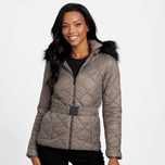 Kurtka damska Guess Eco Zaila Puffer jacket chlodny brąz XS