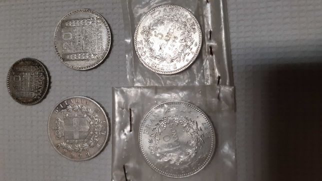 Moeda de 5 francos de 1875 em prata