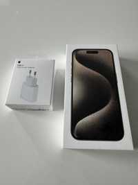 Nowy iPhone 15 Pro 128Gb Natural Titanium+ Oryginalna Ładowarka+ Folia