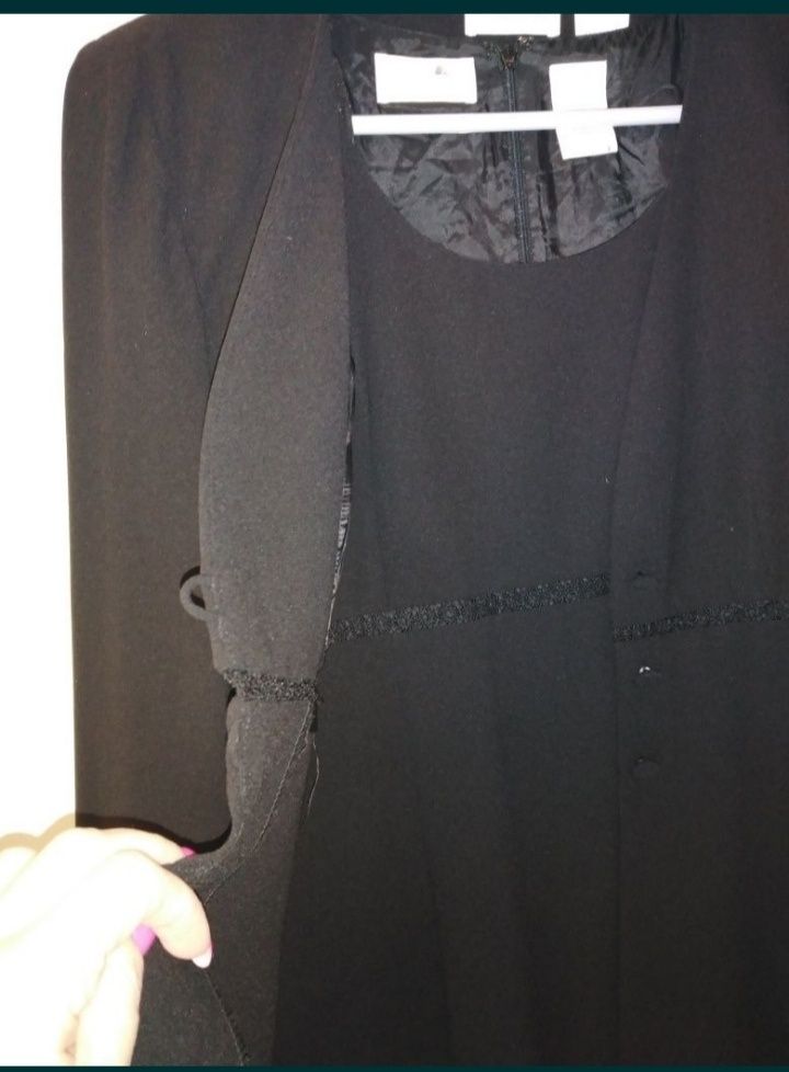 Sukienka z żakietem zestaw czarna wizytowa elegancka S SX