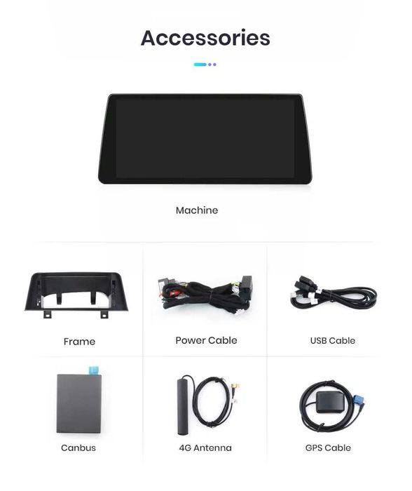 Rádio 12.3" Android Carplay BMW Série 3 e 4 F30 a F36 GPS 4G 4/64GB