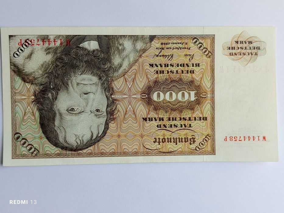 1000  DM marek niemieckich 1980 rok