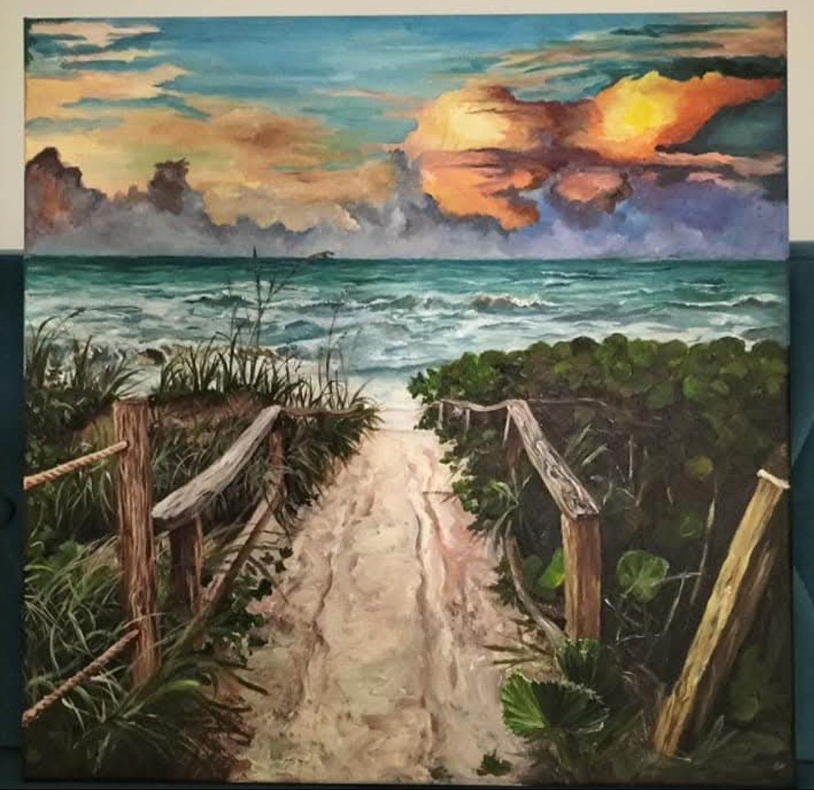 Obraz na płótnie pt "morze" 60 x 60 akryl
