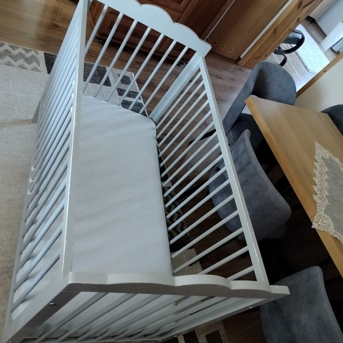 Łóżeczko dziecięce 120x60+ materac kokosowy- Oliwier szary