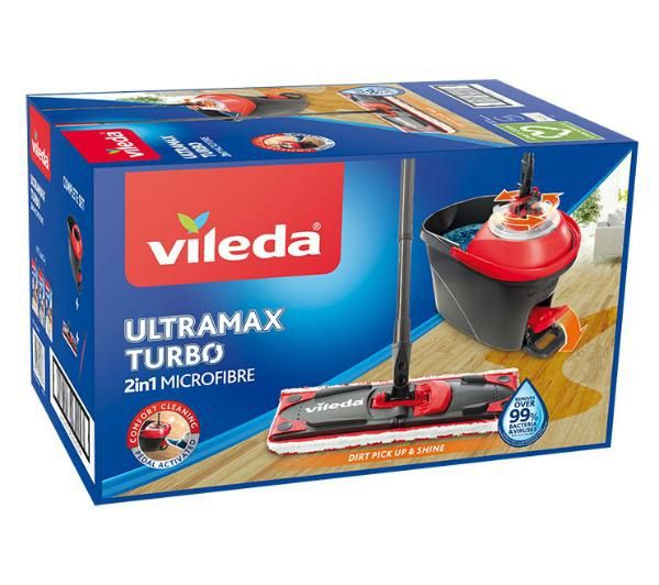 Набір для уборки Vileda Ultramax Turbo XL Швабра + ведро з віджимом.