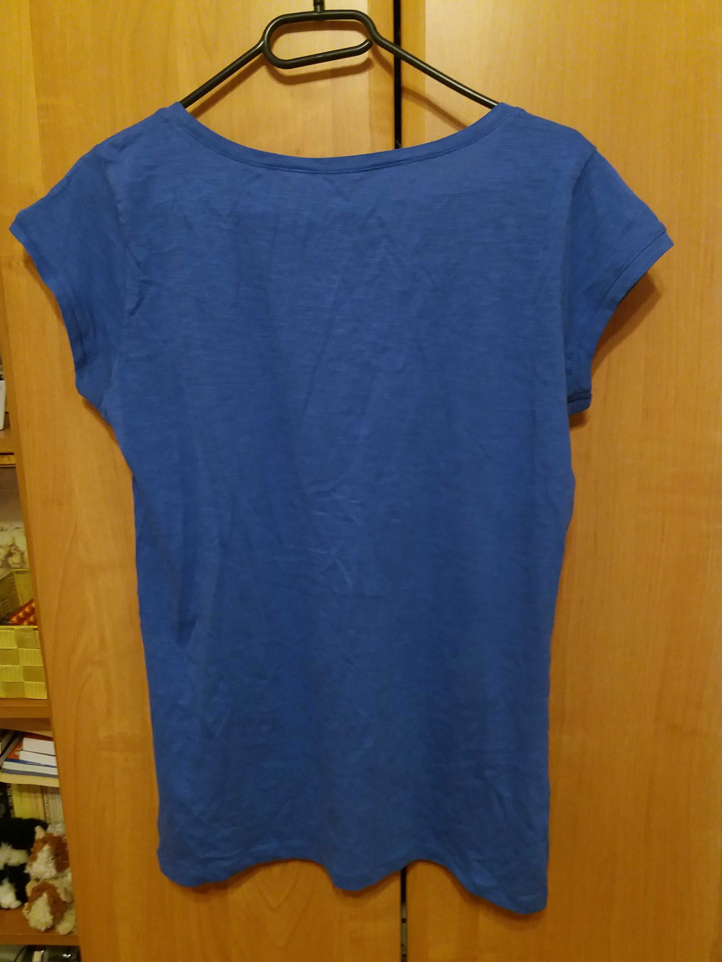 Niebieski t-shirt Sinsay 40 L bawełna