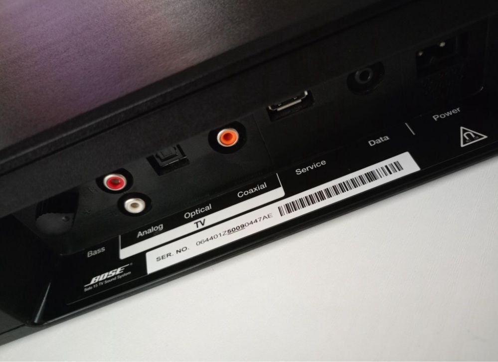 Bose Solo 15 TV soundbar. System audio