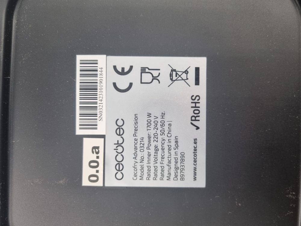 Cecotec cecofry advance precision frytkownica beztłuszczowa 5,5 l
