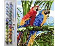 malowanie po numerach - obraz - Papugi Ara