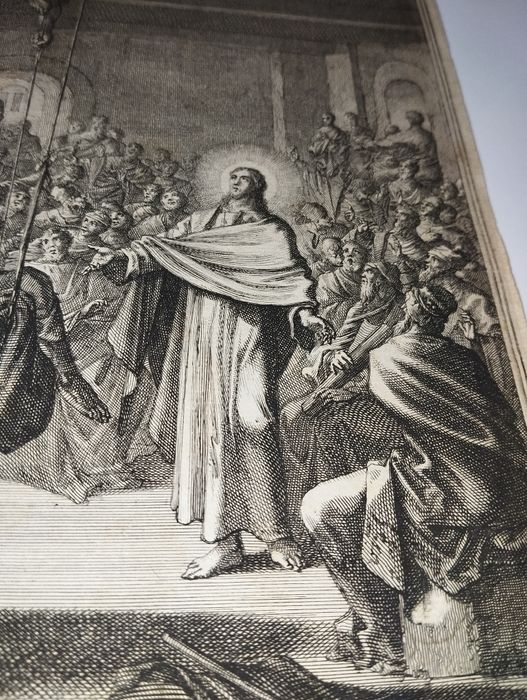 Uzdrowienie paralityka Biblia Germanica stary miedzioryt