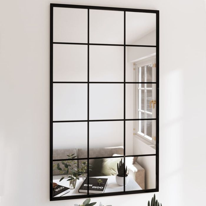 Vidaxl Lustro Ścienne, Czarne, 100 X 60 Cm, Metal