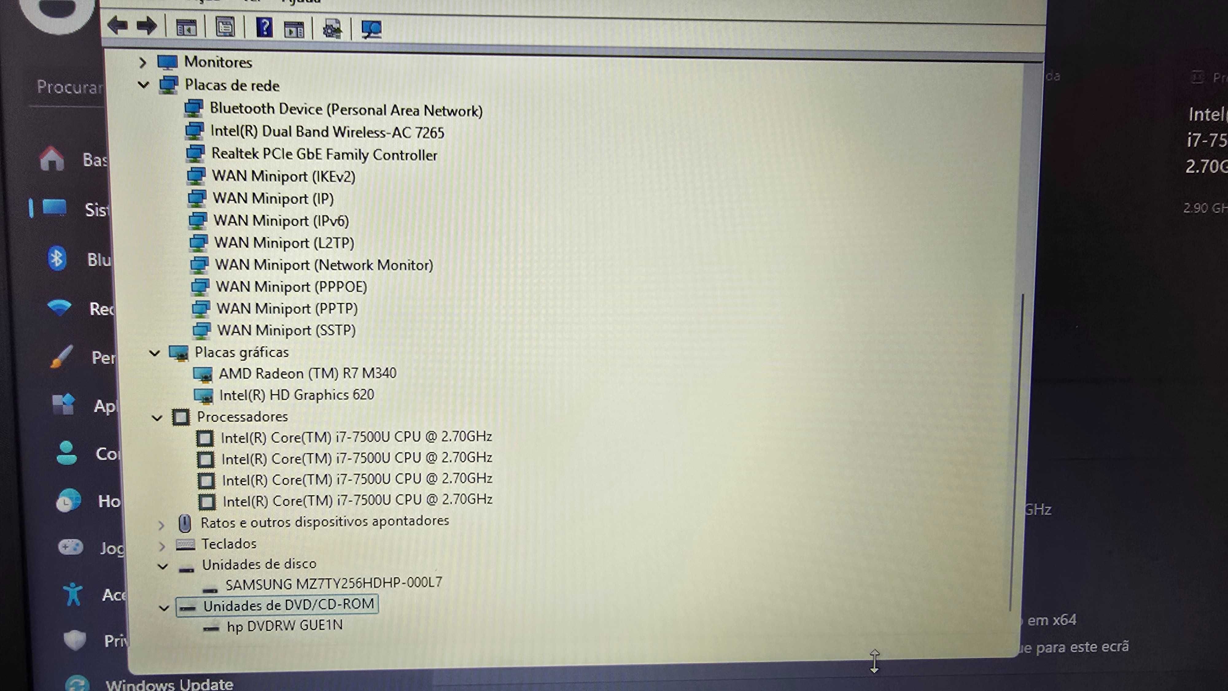 Portatil HP i7, 12gb Ram, SSD, DVDRW
