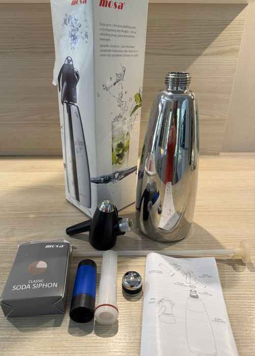 Syfon do wody sodowej saturator Mosa 1L Soda Siphon do gazowanej, nowy