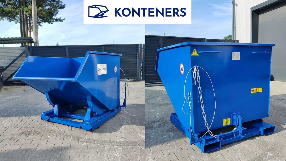 Kontener metalowy samowyładowczy 1m3 na odpady do kontener hakowy KP