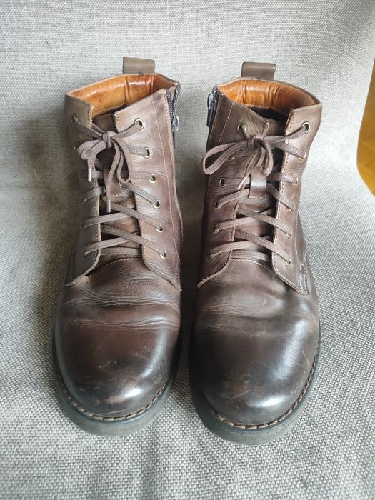 Trzewiki botki buty zimowe kozaki 42 męskie skórzane 28cm