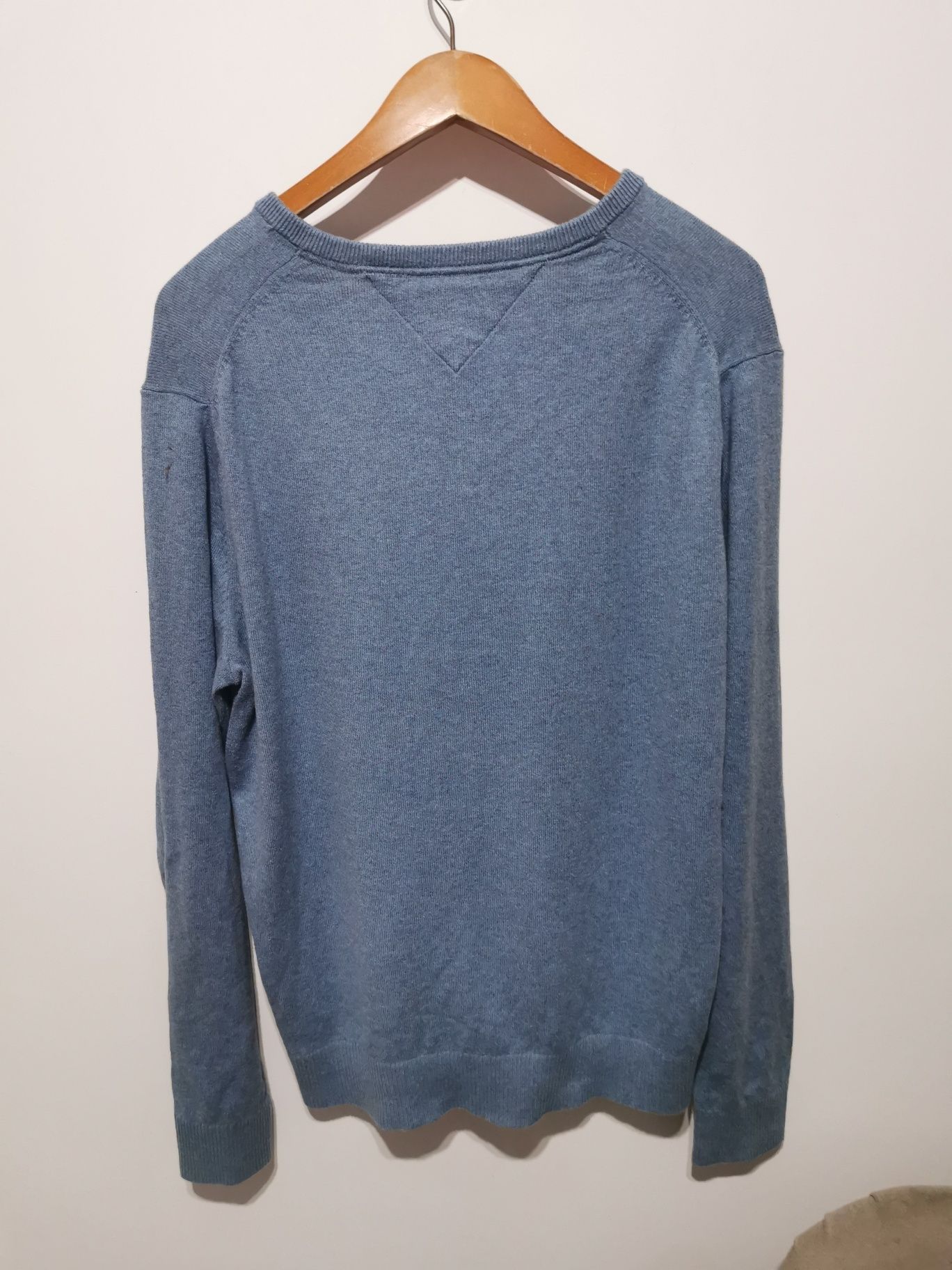 Tommy Hilfiger sweter w serek męski logowany kaszmir XL