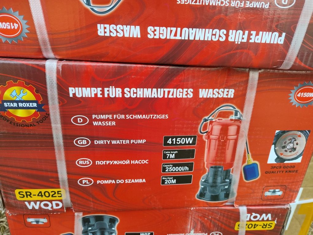 Pompa z rozdrabniaczem + nóż 4150W