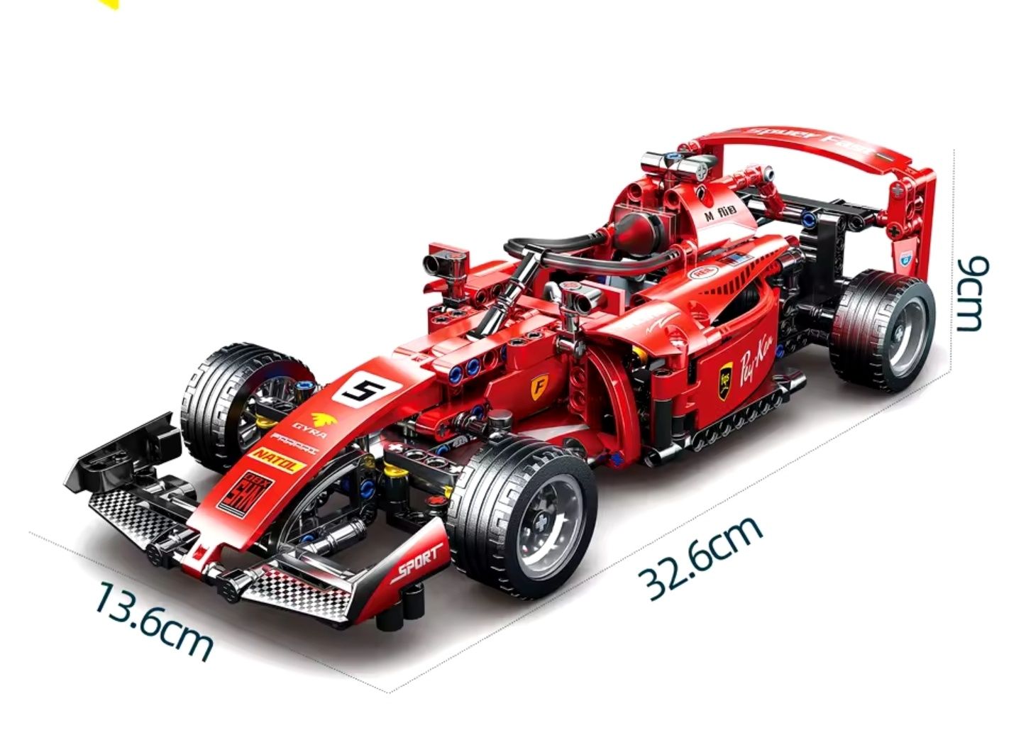 Blocos construção carro Fórmula 1, tipo Lego