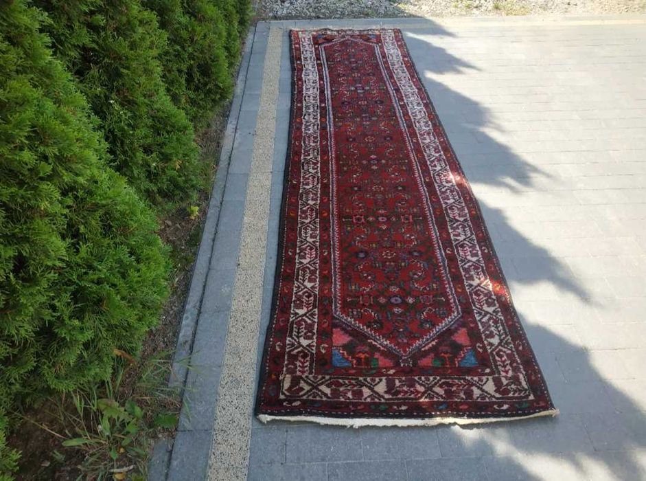 Stary Perski Dywan Wełniany Ręcznie Tkany Chodnik Oryginał vintage