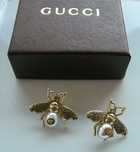 Gucci Brass Pearl earrings kolczyki pszczółki