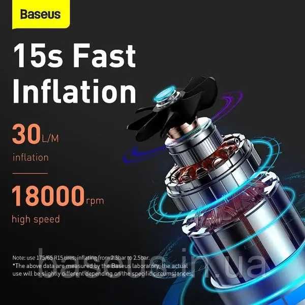 Автомобільний компресор Baseus Super Mini Inflator Pump, насос Baseus