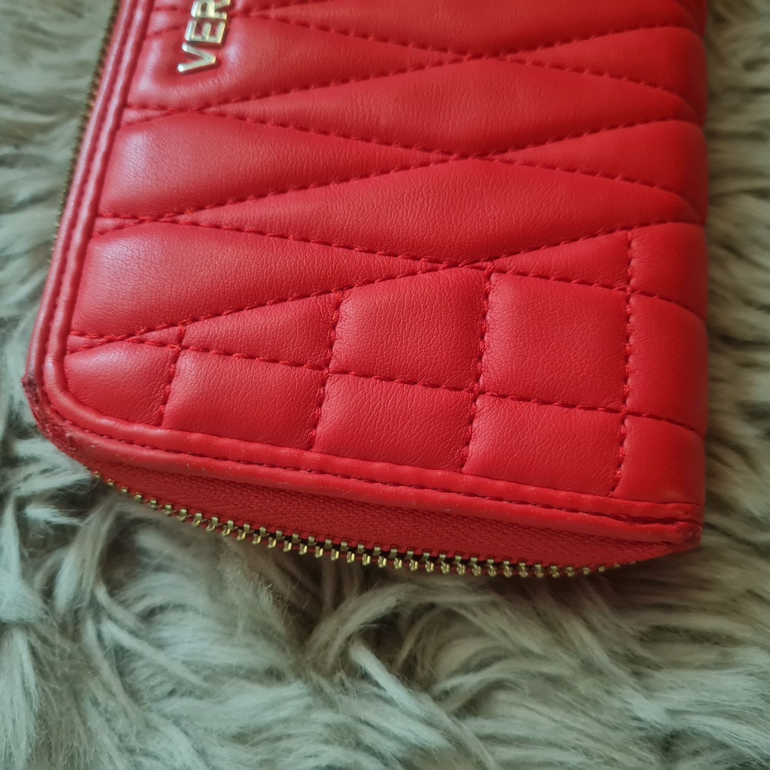 Versace Jeans czerwony duzy portfel 20x11 cm wallet  ma obdarte rogi c