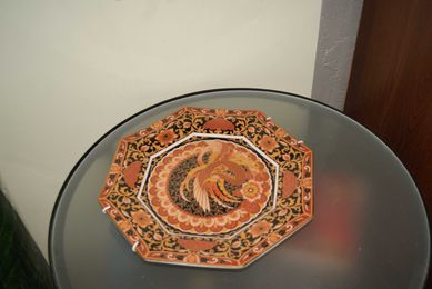 Porcelana talerz ozdobny Paw