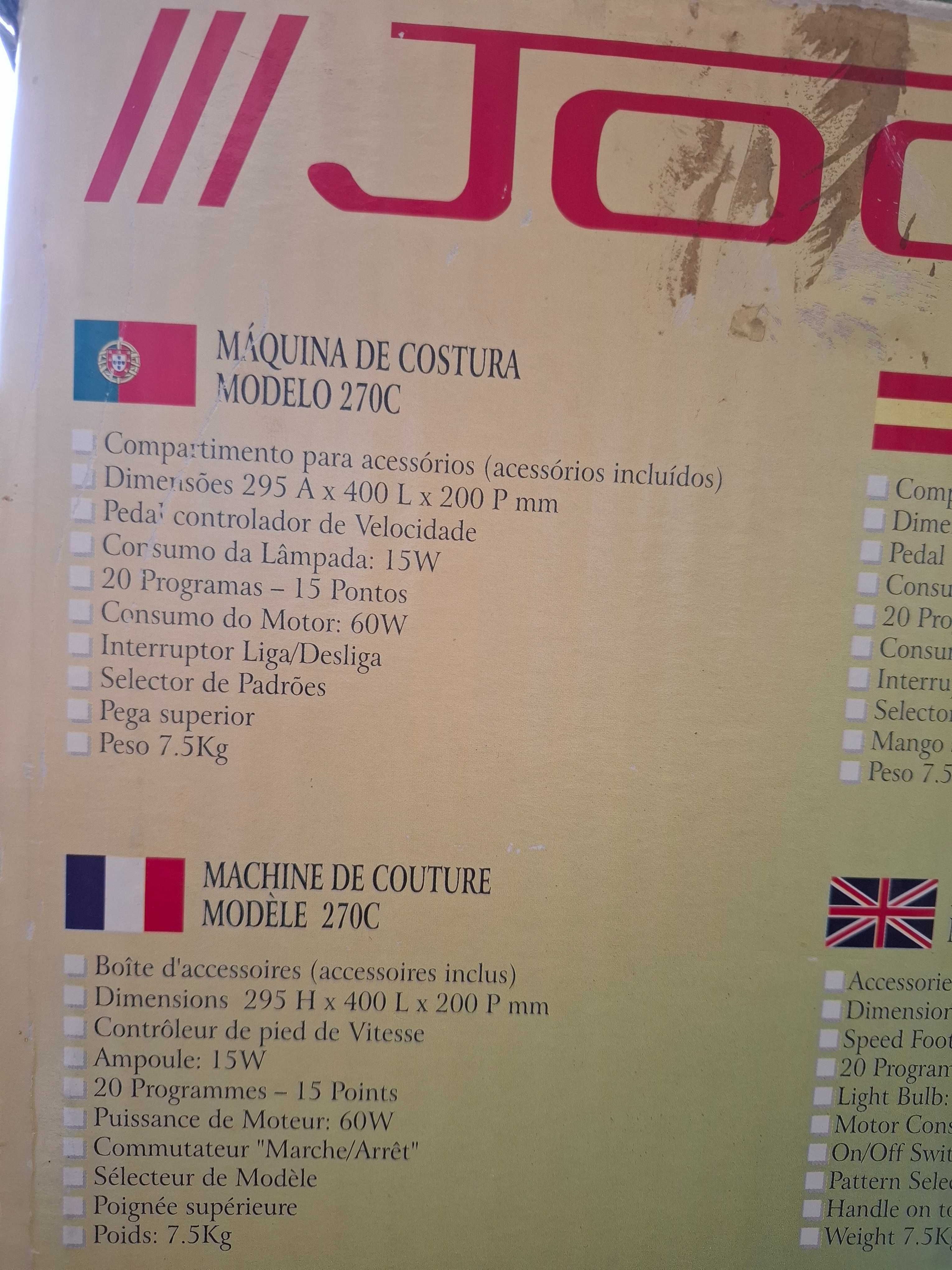 Máquina de costura Jocel 270C – completa, para peças ou reparo