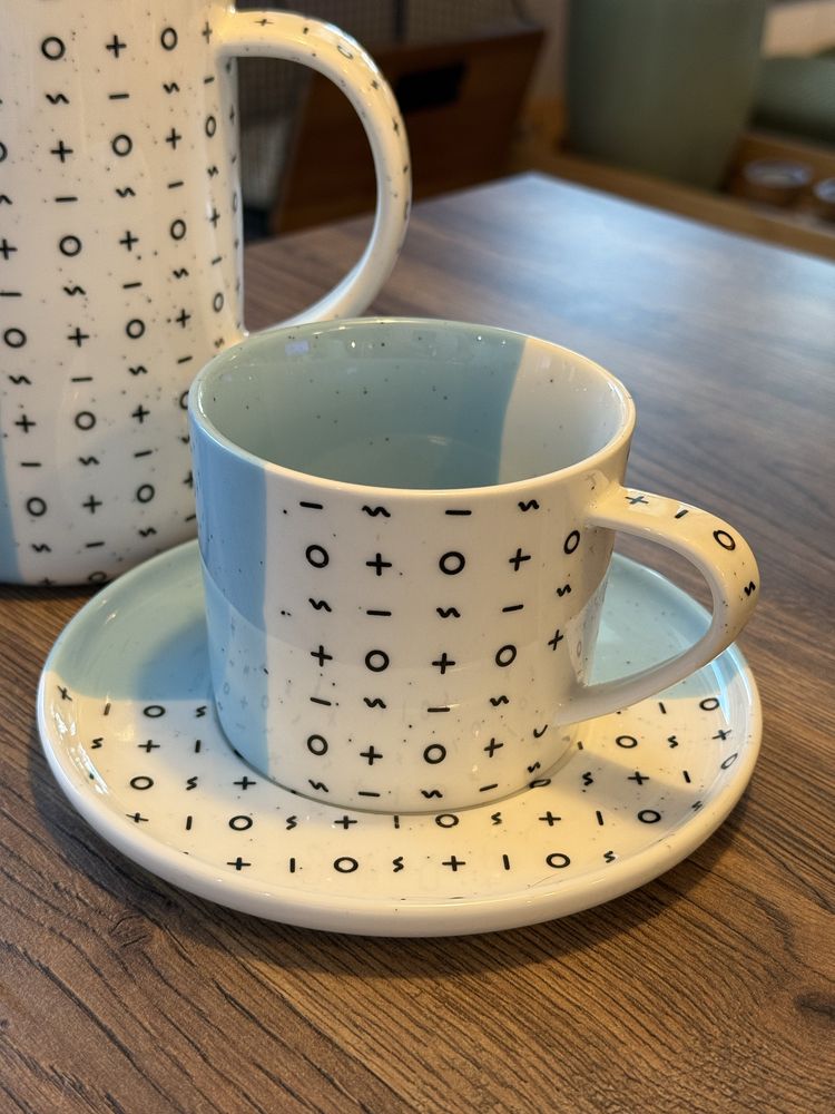 ROOT7 Dipped Mug & Plate Set Blue zestaw filiżanka ze spodkiem