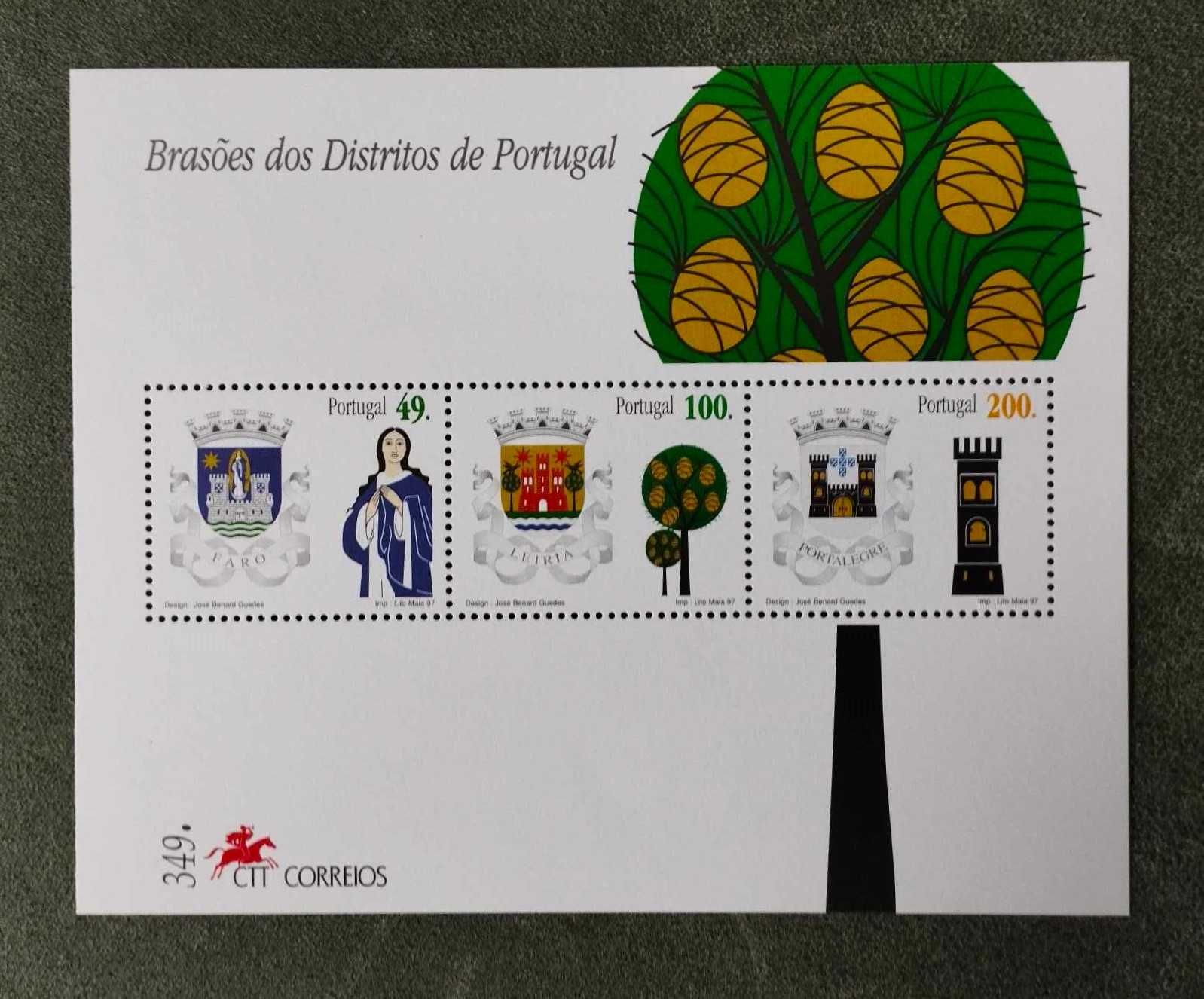 Blocos nº 185/86 – Brasões dos Distritos de Portugal (2º grupo)