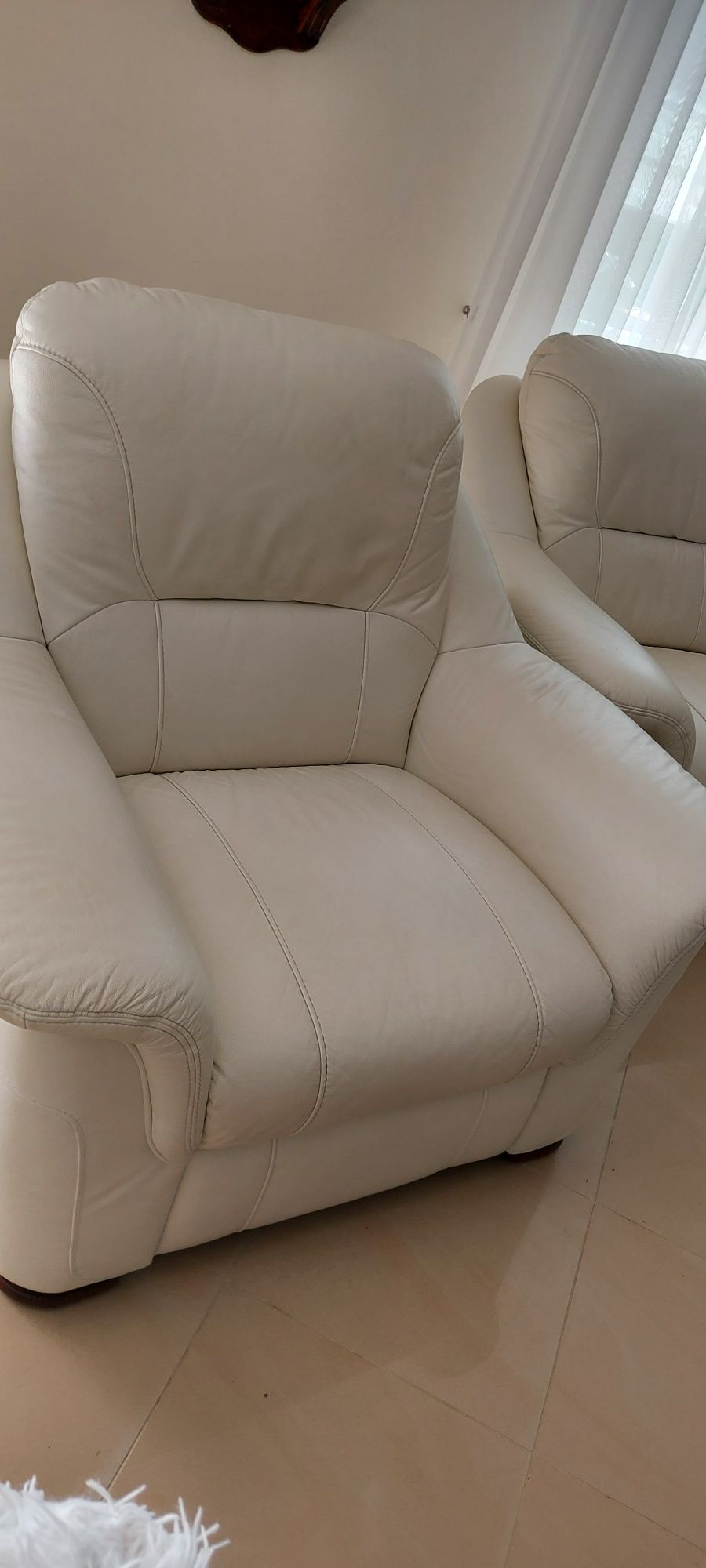 Salonowy komplet wypoczynkowy skóra naturalna