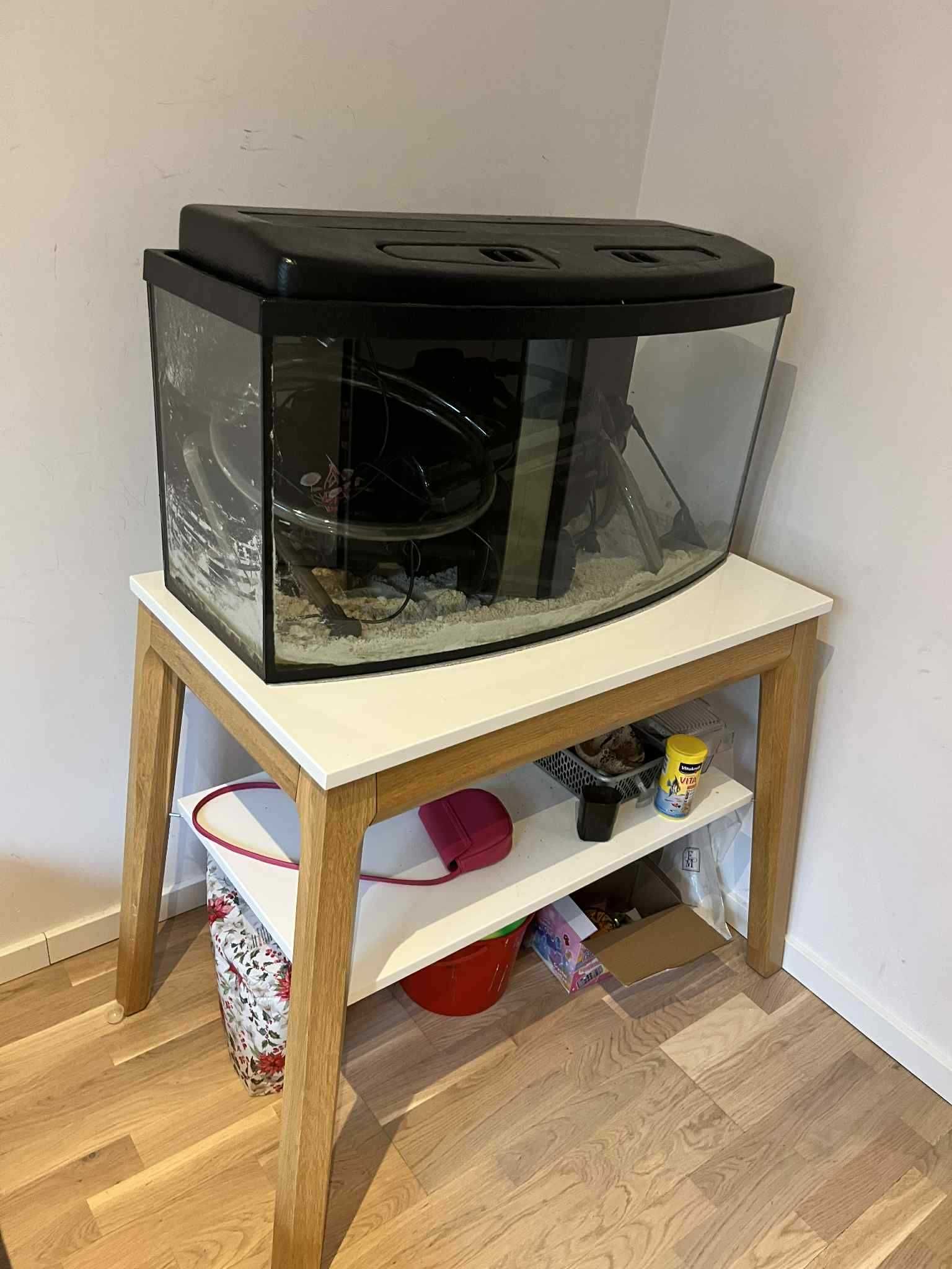 Akwarium + oświetlenie  84cm dlugosc 40cm wysokosc, 35cm szerokość.