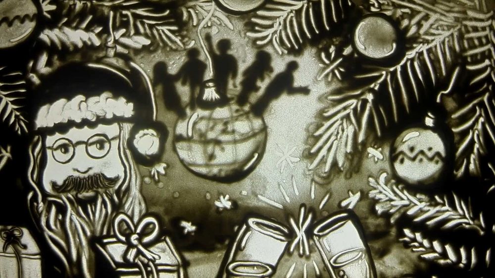 Шоу на свято Новий рік корпоратив Малювання світлом золотом Пісочнешоу