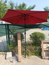 ogród działka taras parasol bordowy/czerwony