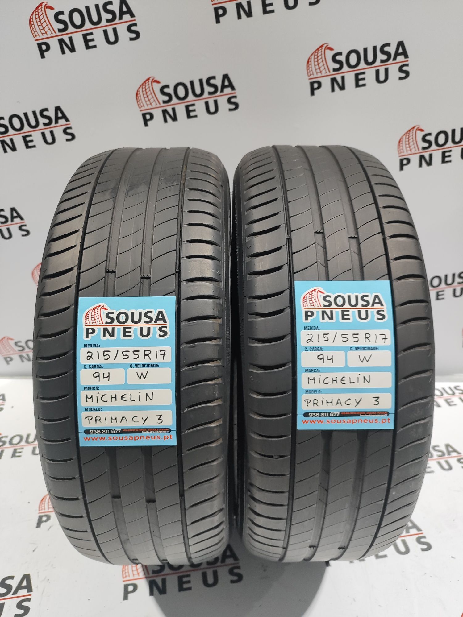 110 Euros 2 pneus semi novos 215-55R17 Michelin - Oferta dos Portes