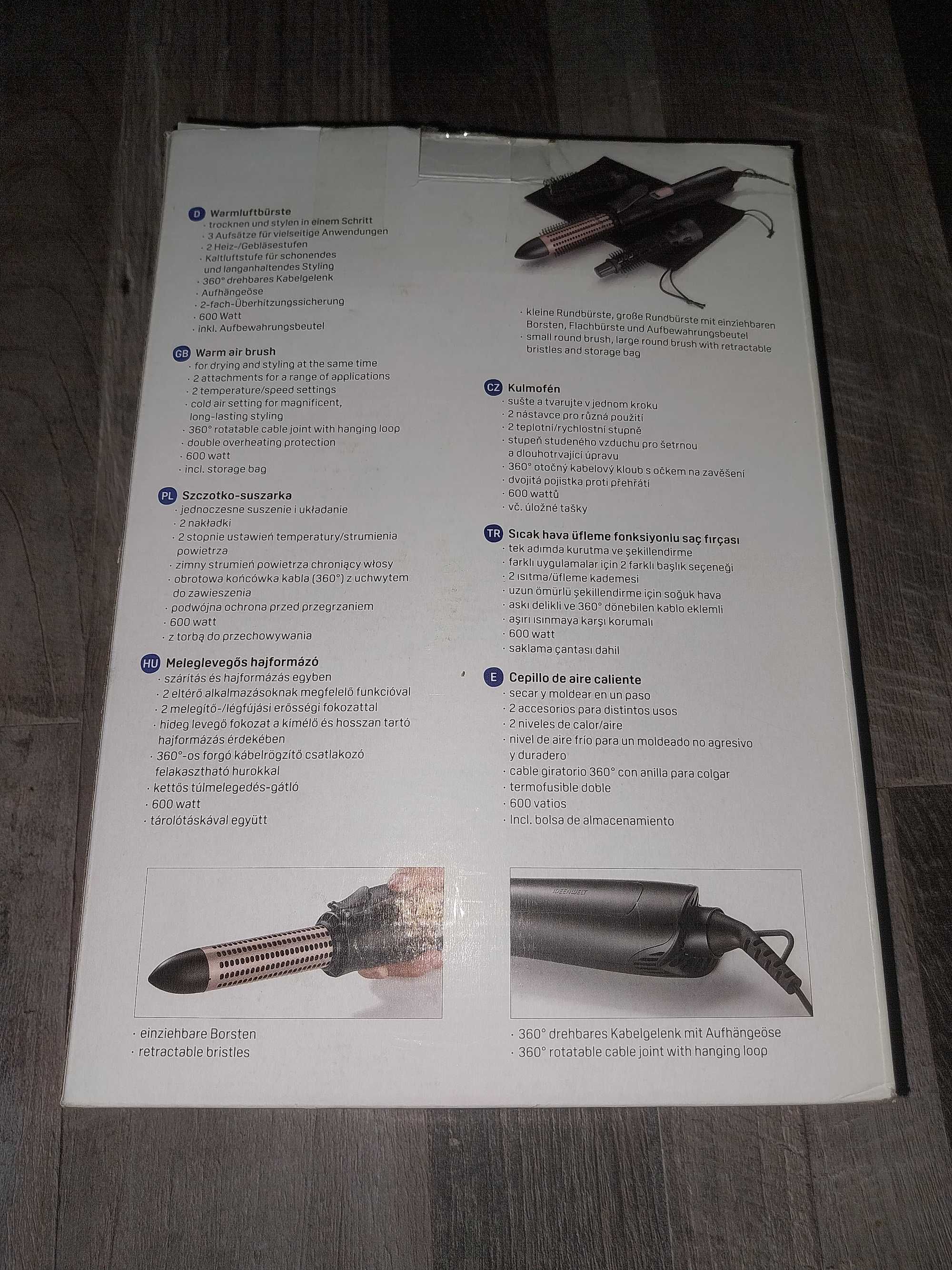 Suszarka Szczotko  Ideenwelt, 600W, 3 końcówki
