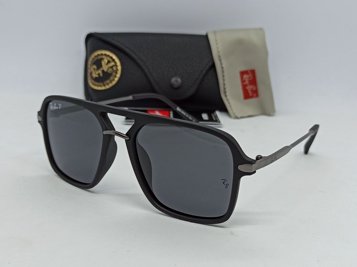 Ray Ban очки мужские черные матовые поляризированые в футляре