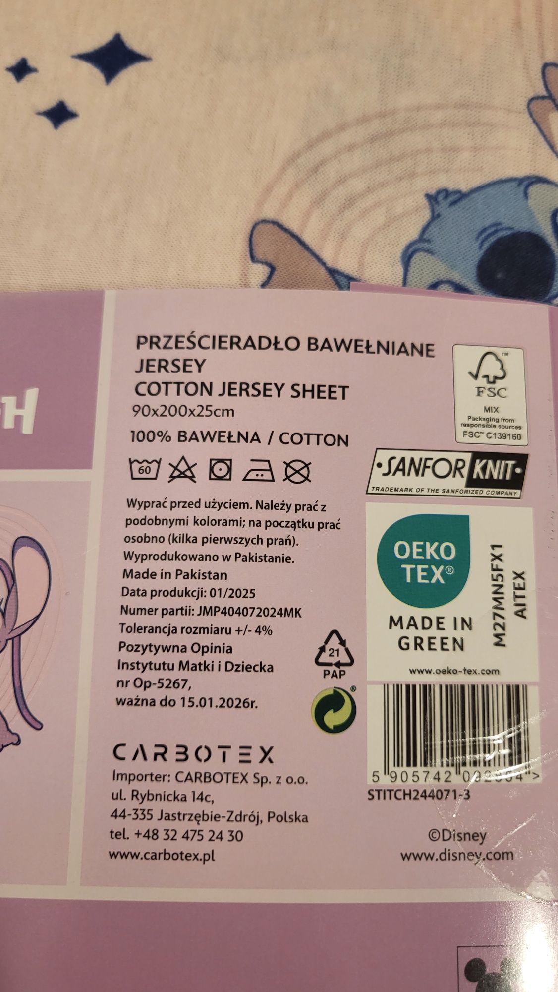 Przescieradlo lilo I stich 90x200