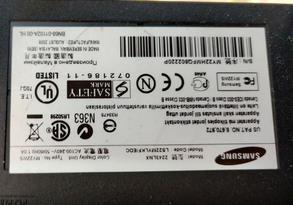 Monitor Samsung SyncMaster 2243 LNX