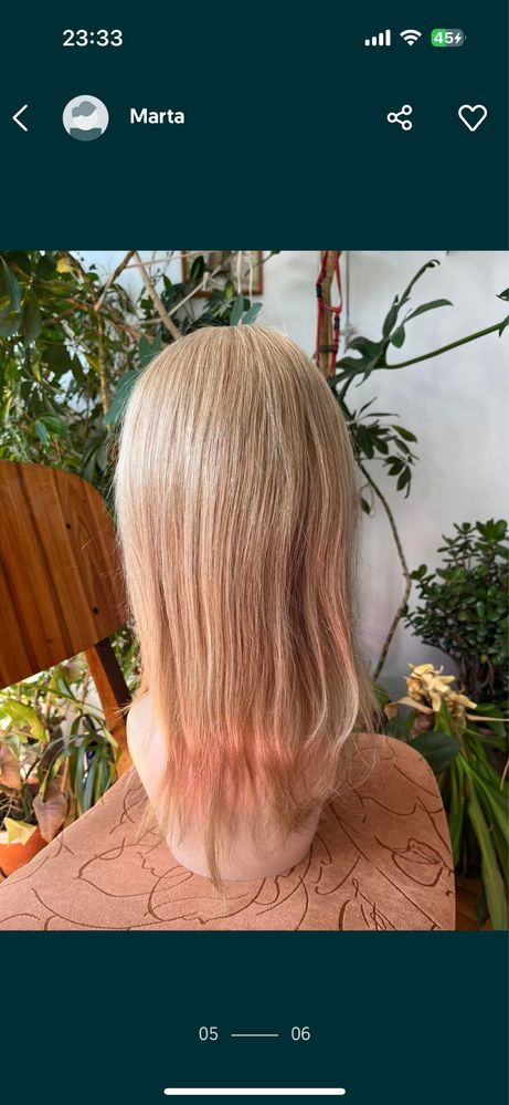 Peruka 100% wlosy naturlane blond