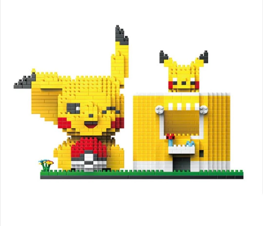 Klocki konstrukcyjne etui na kredki DIY Pikachu pokemon