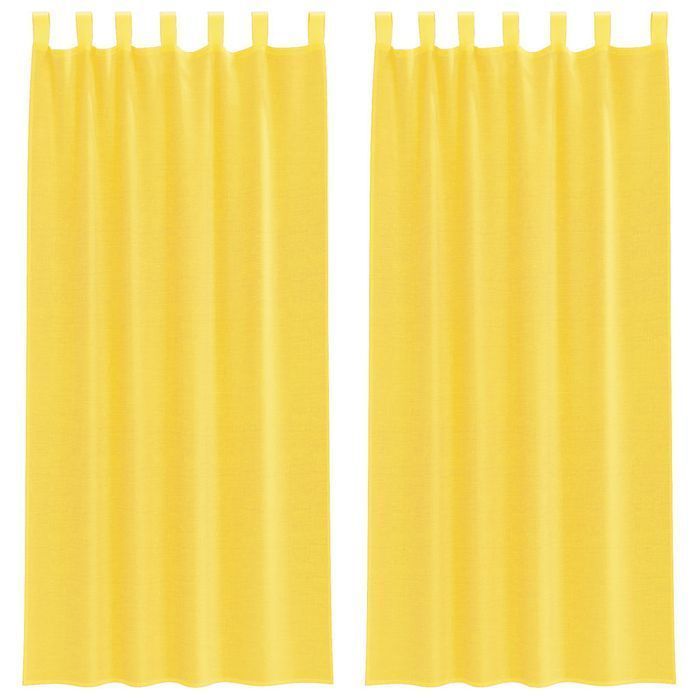 Vidaxl Zasłony Woalowe Z Pętelkami 2 Szt. Żółte 140X245 Cm