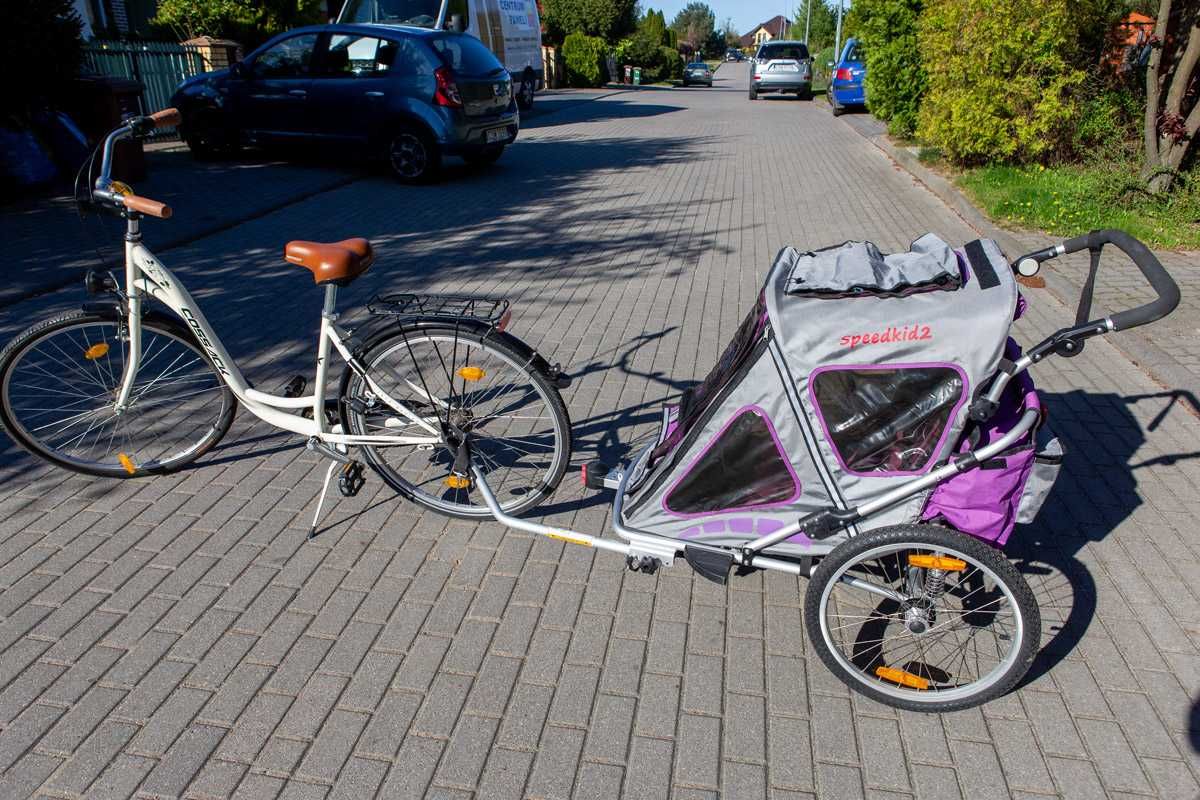 Przyczepka rowerowa Qeridoo także do biegania 2-osobowa