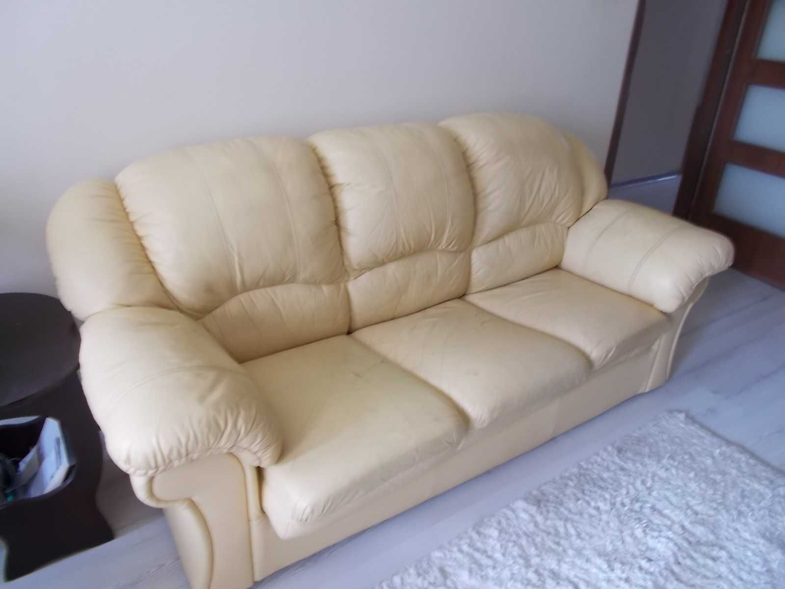 Kanapa + fotel skóra, sofa, zestaw.