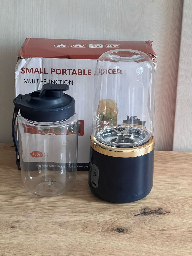Przenośny blender bezprzewodowy 400 ml USB, nowy
 + prezent słuchawki
