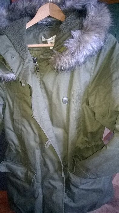 Kurtka parka H&M kolor khaki rozmiar 36