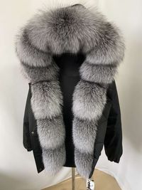Женский зимний бомбер куртка с мехом блюфрост, 42-56 размеры
