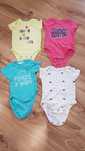 Zestaw body krótki rękaw r. 62 napisy
